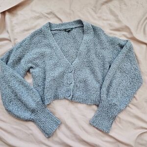Women's Gray Button-Up Sweater